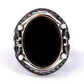 Double-Headed Eagle Model Silver Ring with Zircon Stone 2
